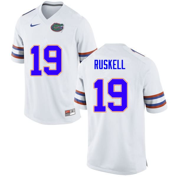 Men's NCAA Florida Gators Jack Ruskell #19 Stitched Authentic Nike White College Football Jersey YDQ1165NI